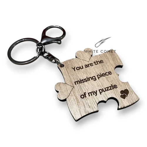 Portachiavi Puzzle con scatola regalo in legno White Comet