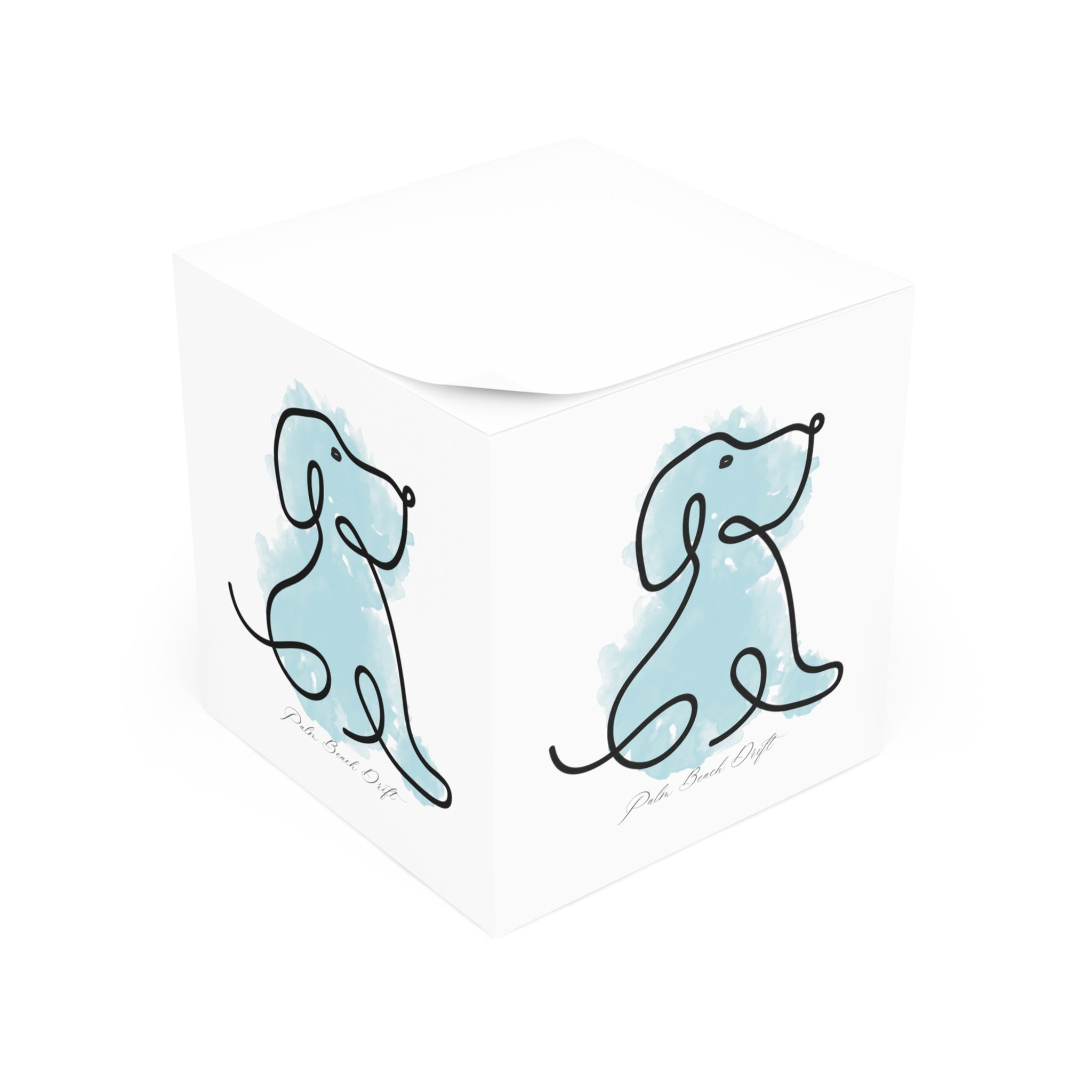 Ocean Blue Preppy Puppy Note Cube