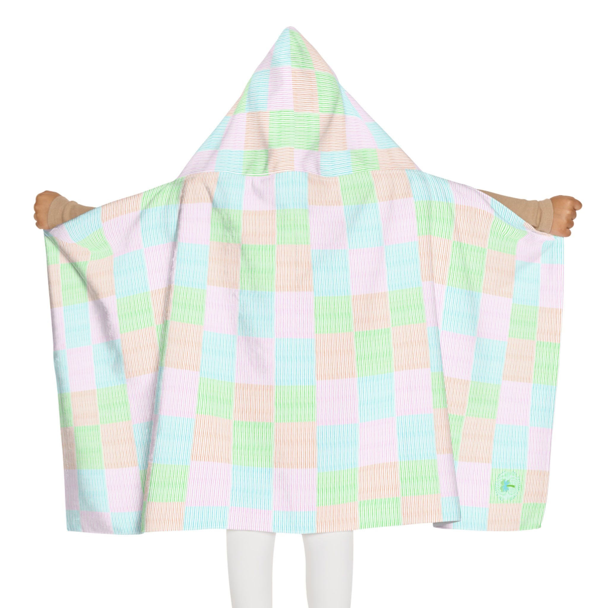 Tropical Preppy Checkered Youth Hooded Towel