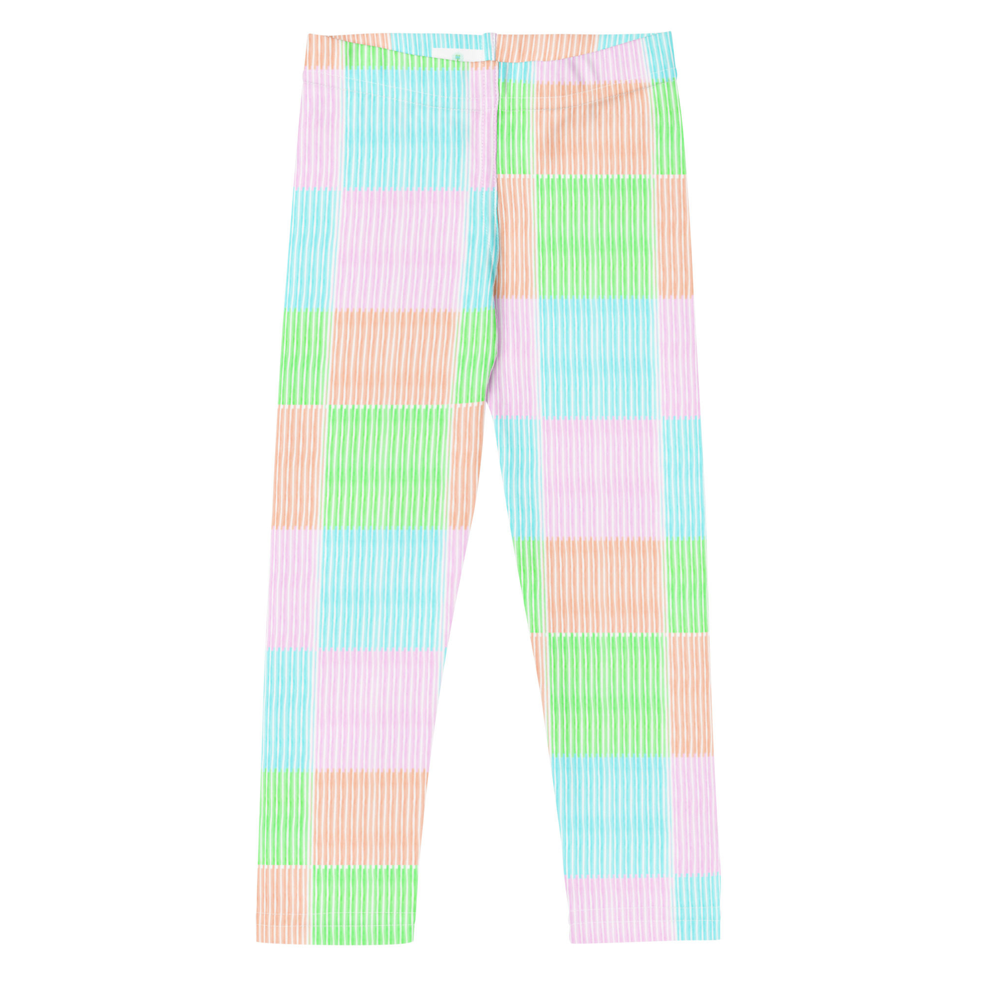 Tropical Preppy Checkered Kid's Leggings