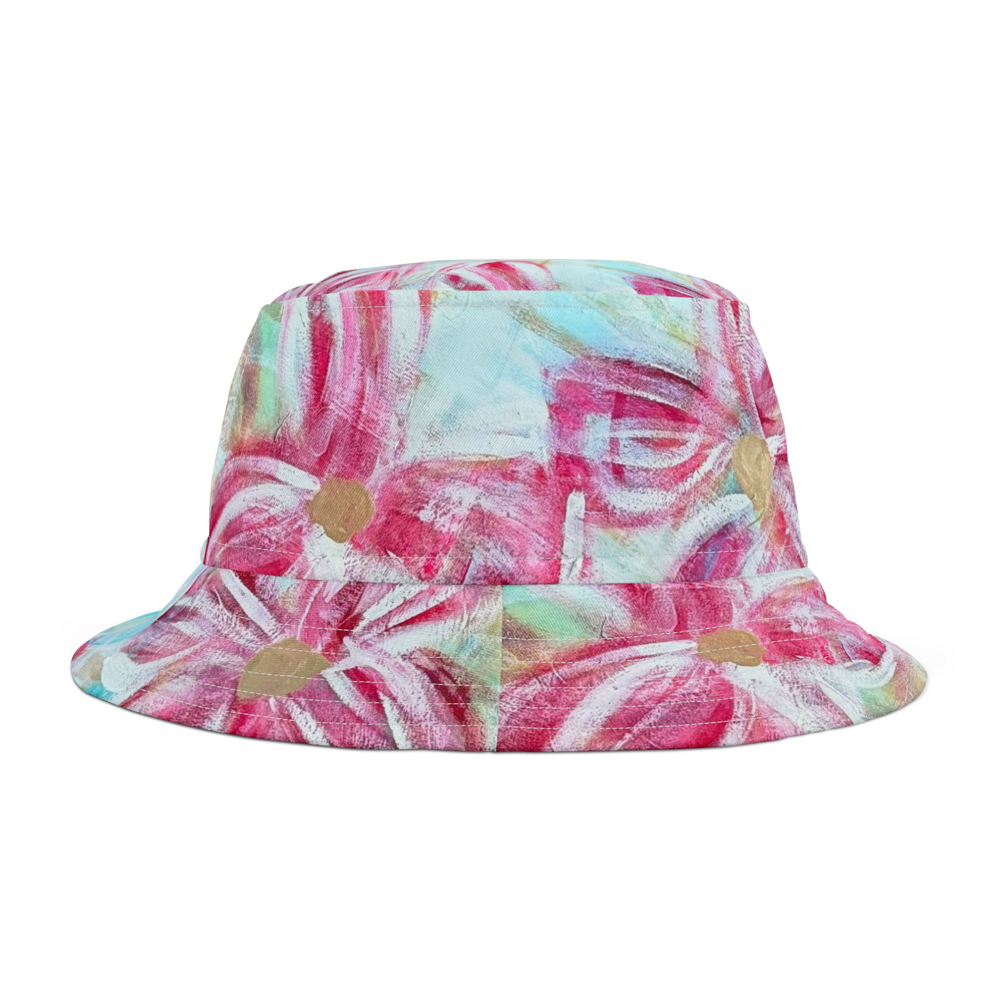 Floral Plaid Paradise Bucket Sun Hat