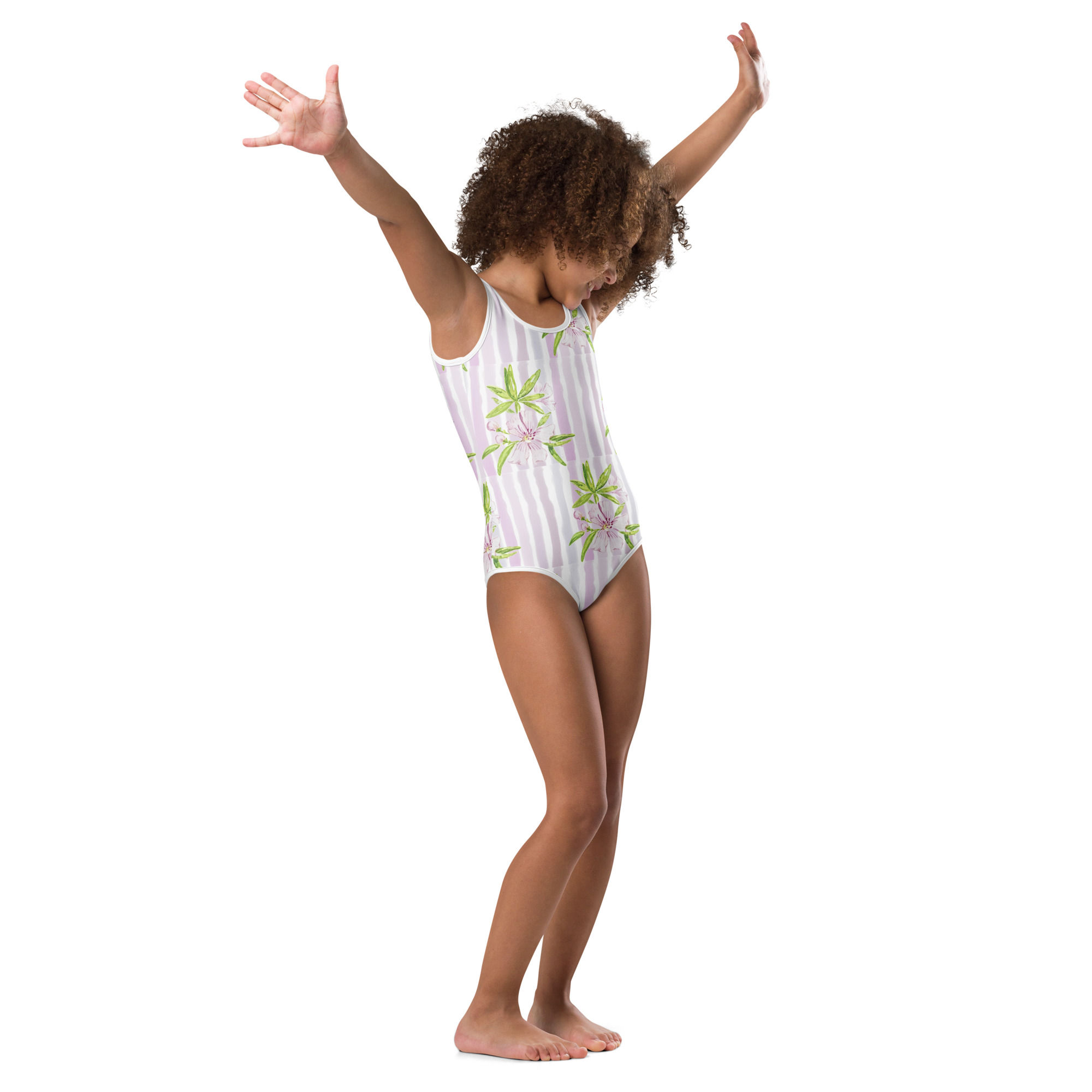 Pastel Palm Blossoms Kids Swimsuit
