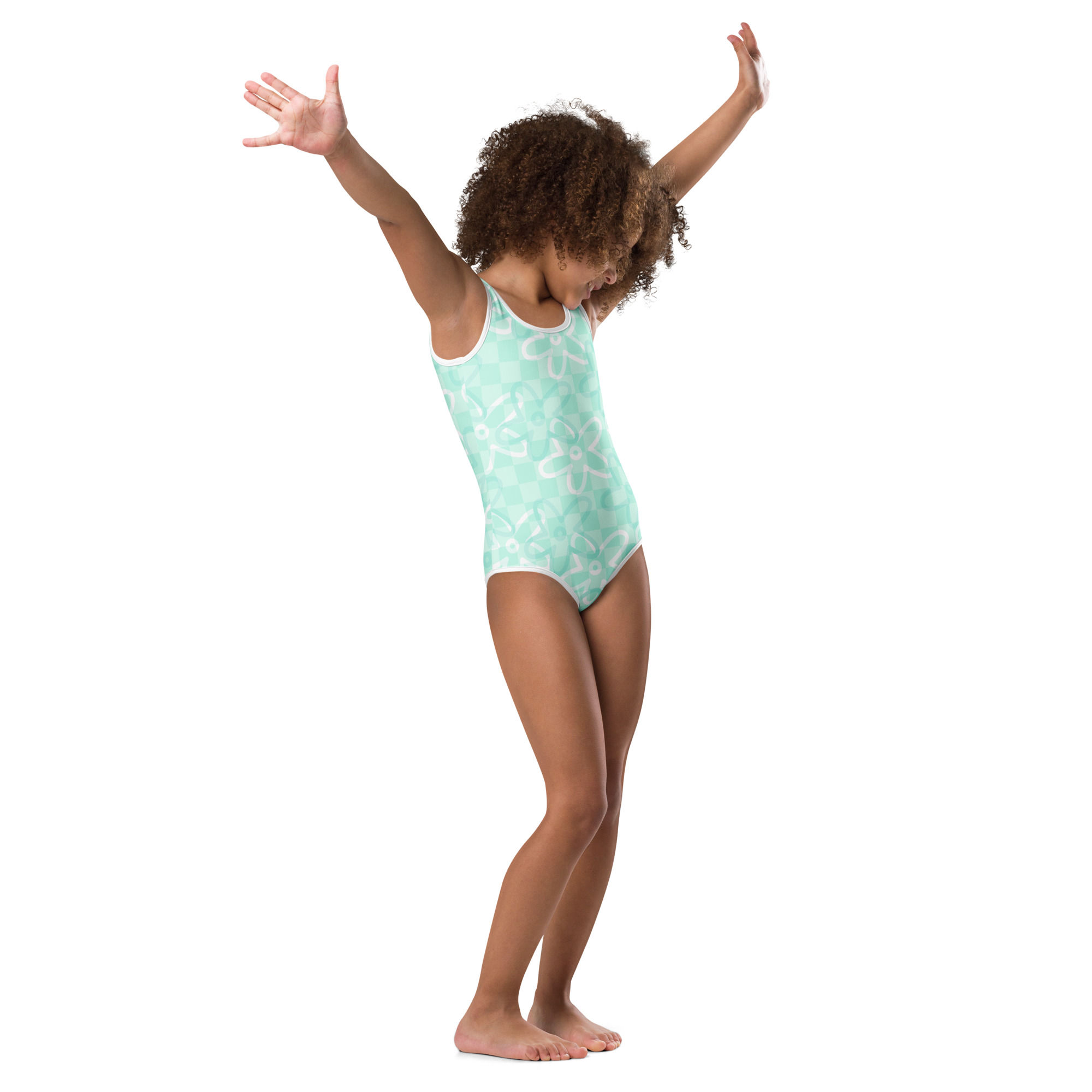 Coastal Minted Floral Kids Swimsuit