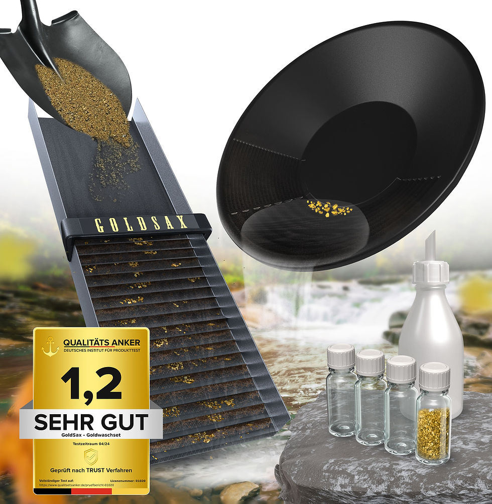 Goldwaschen Set 5-teilig - Komplettes Goldschürf Set Für Anfänger