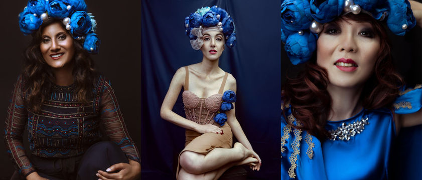 Three different women portraits from vilija skubute photography session/ manchester