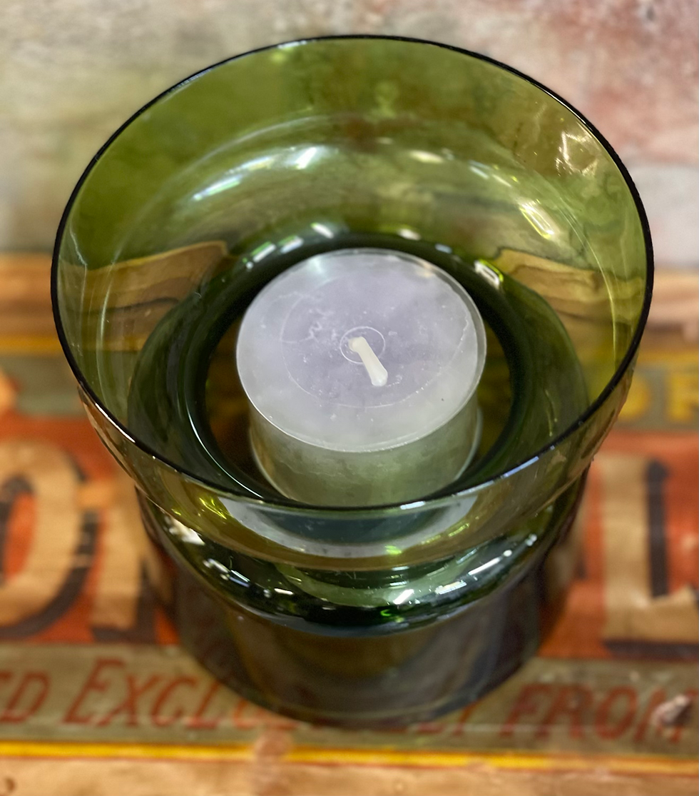Thumbnail: Glass tea light holder, Jade