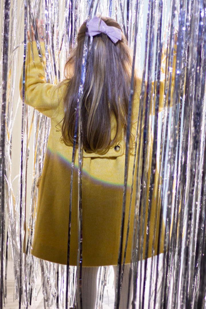 Vuna/kašmir žuti kaputić sa bubi kragnom za devojčice