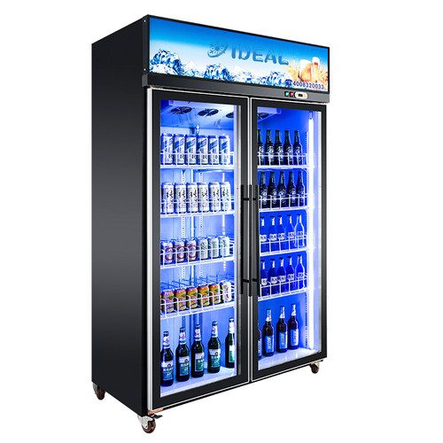 Two Doors Display Fridge Ideal Refrigerator
