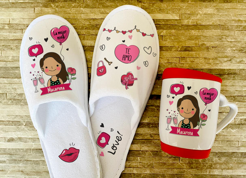 Pantuflas tazón con tapa Estampa Real