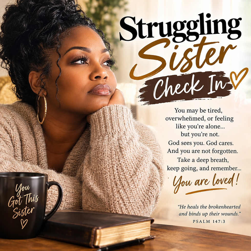 To the Struggling Sister, Check-In
