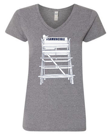 Thumbnail: #SAMvincible Gildan Heavy Cotton™ Ladies' V-Neck T-Shirt