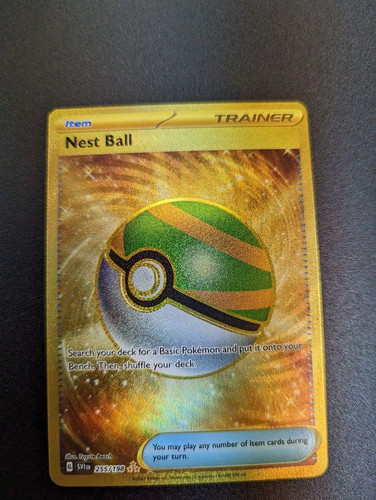 golden nest ball pokemon card scarlet and violet Rare Candy & holofoil pattern or surface detail) Pokmon TCG Nest Ball Scarlet