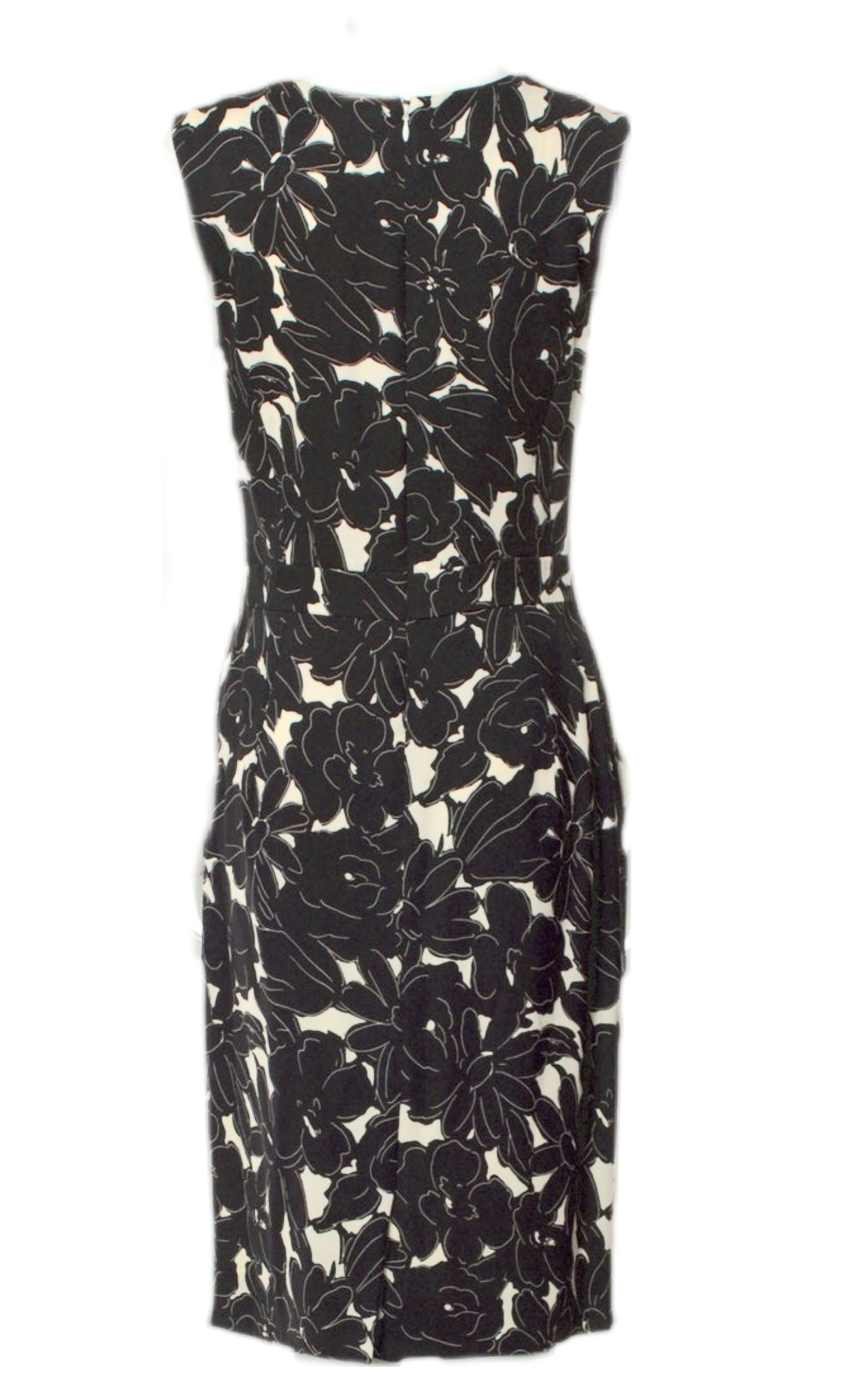 US 2 - $2,600 NEW OSCAR DE LA RENTA  FLORAL BLACK WHITE SILK DRESS GOWN RUNWAY 