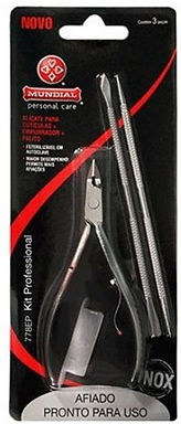Alicate Mundial Cutículas + Empurrador + Palito Inox 778EP