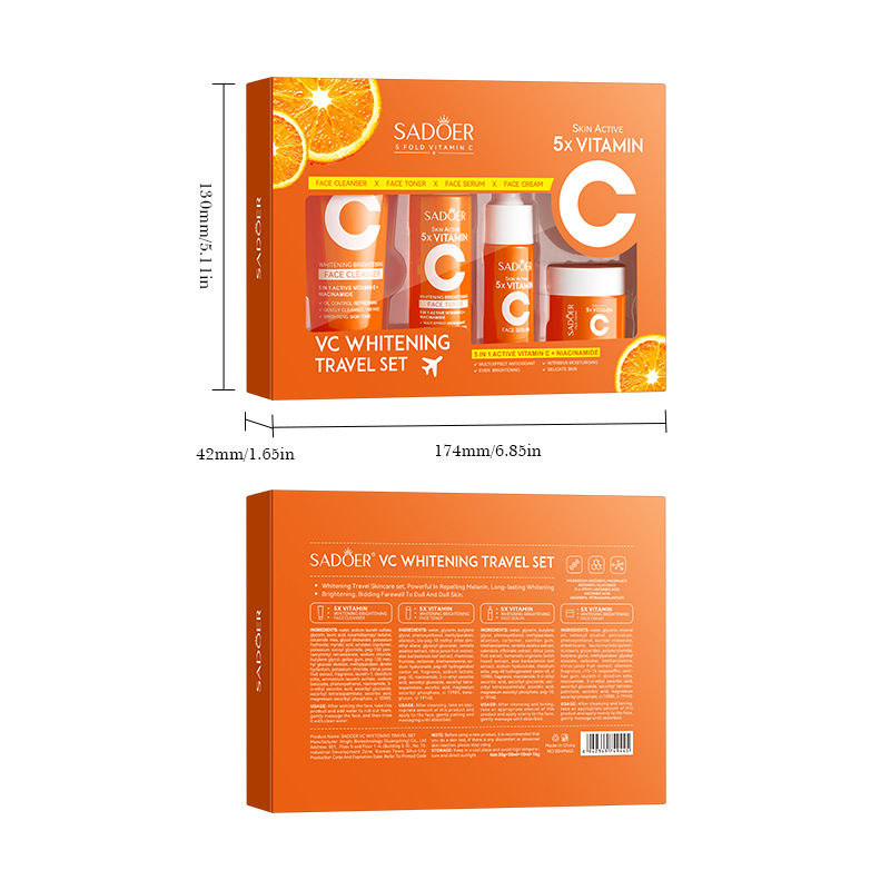 Thumbnail: Five-piece vitamin C moisturizing travel skin care set vitamin C facial cleanser