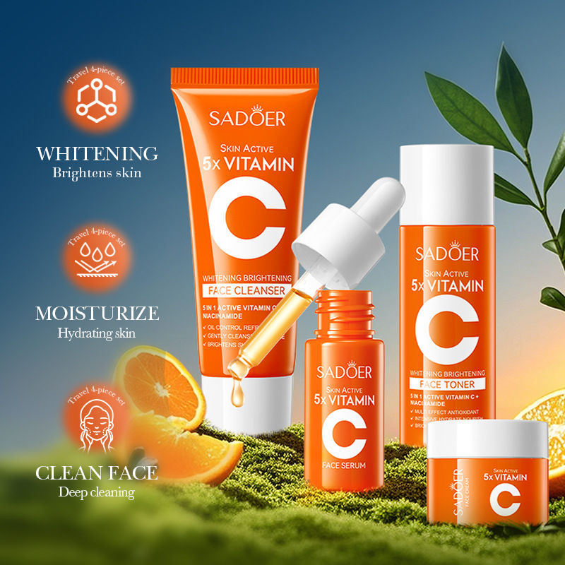 Thumbnail: Five-piece vitamin C moisturizing travel skin care set vitamin C facial cleanser