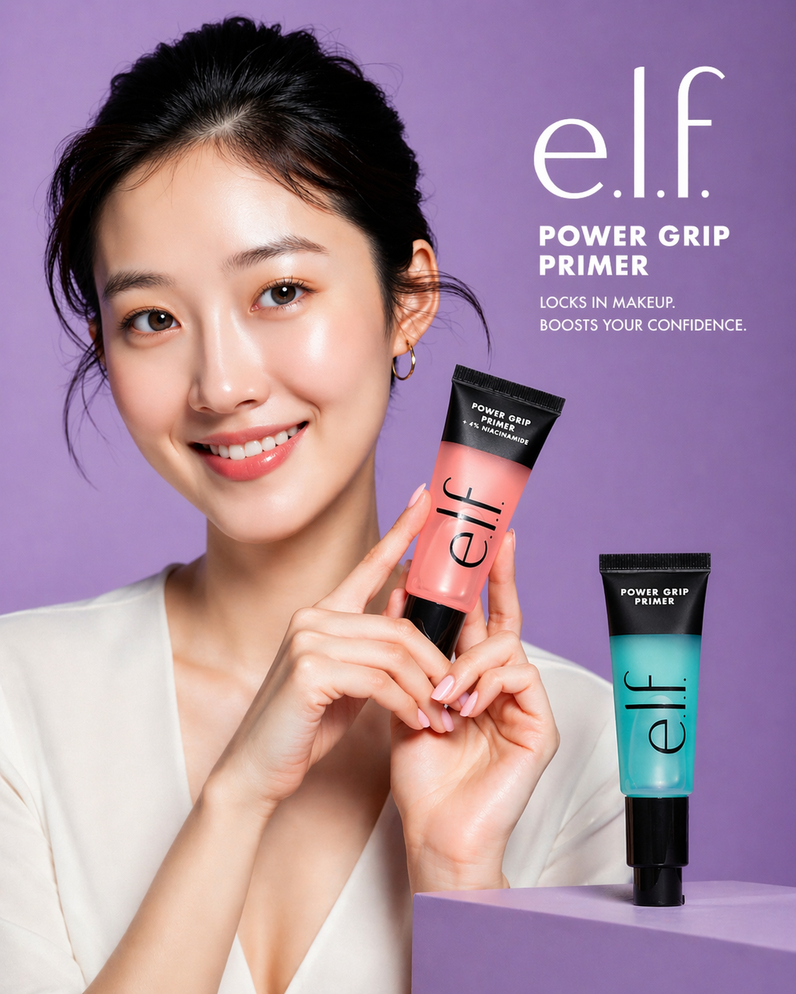 e.l.f. Power Grip Primer + 4% Niacinamide, Gel-Based & Hydrating Face Primer, Ev