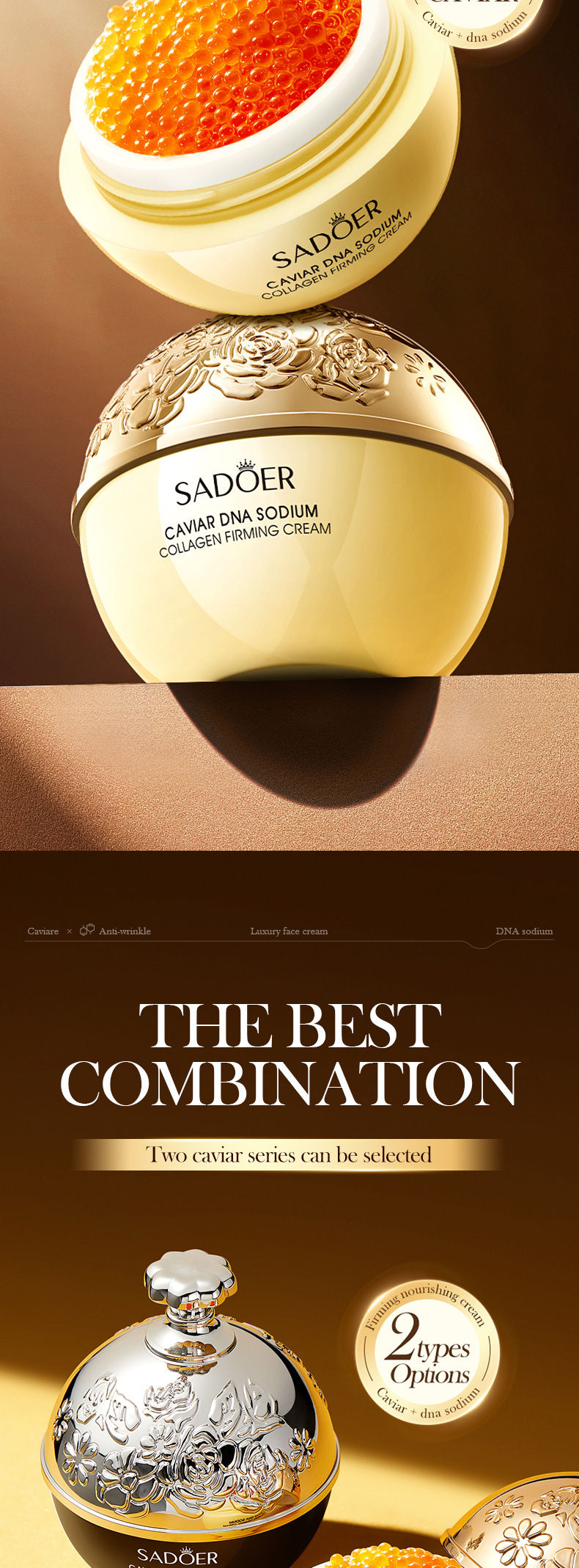 Thumbnail: Anti-Wrinkle Face Cream Collagen Pearl Firming Lift Fade Fine Lines Caviar Moist