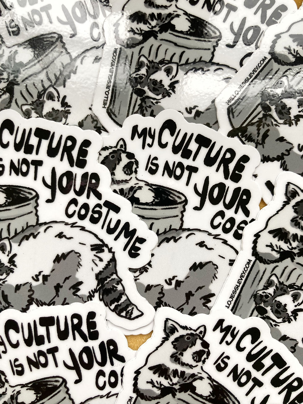 Thumbnail: My Culture is Not Your Costume Raccoon Sticker