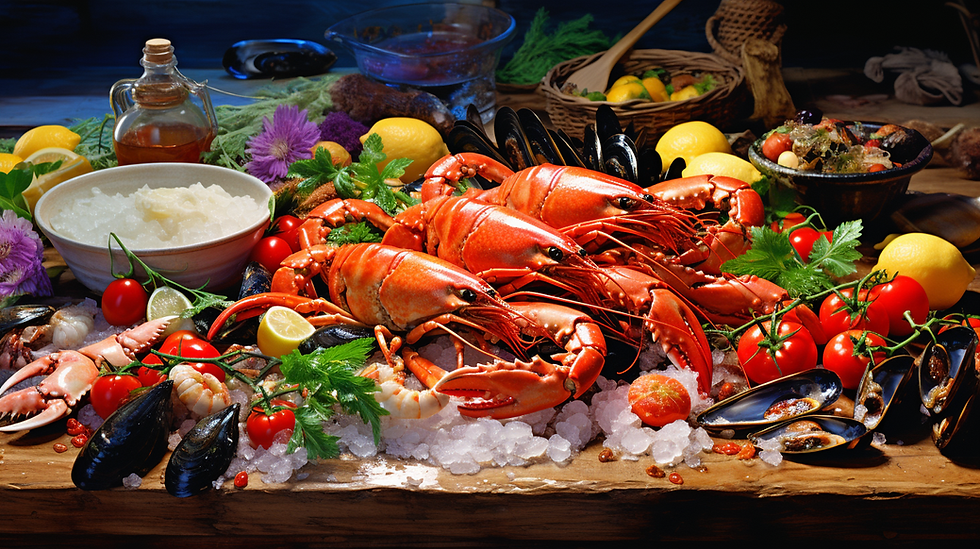 Fresh Mediterranean seafood plate from Sardinia