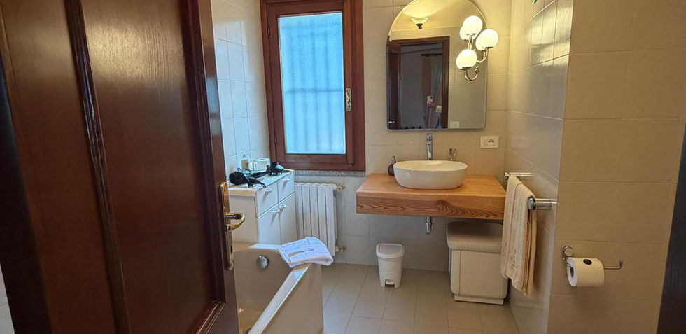 Luxury bathroom in Porto Cervo villa with elegant design and premium finishes in Costa Smeralda