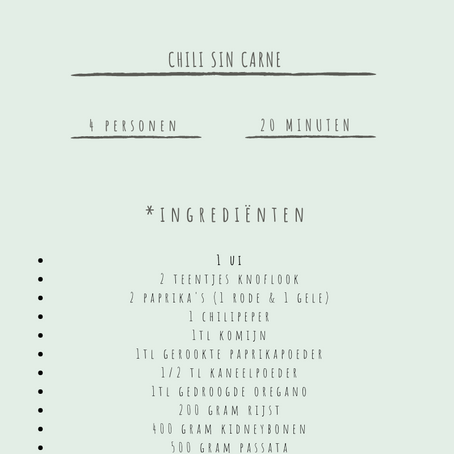 Recepten: Chili sin carne