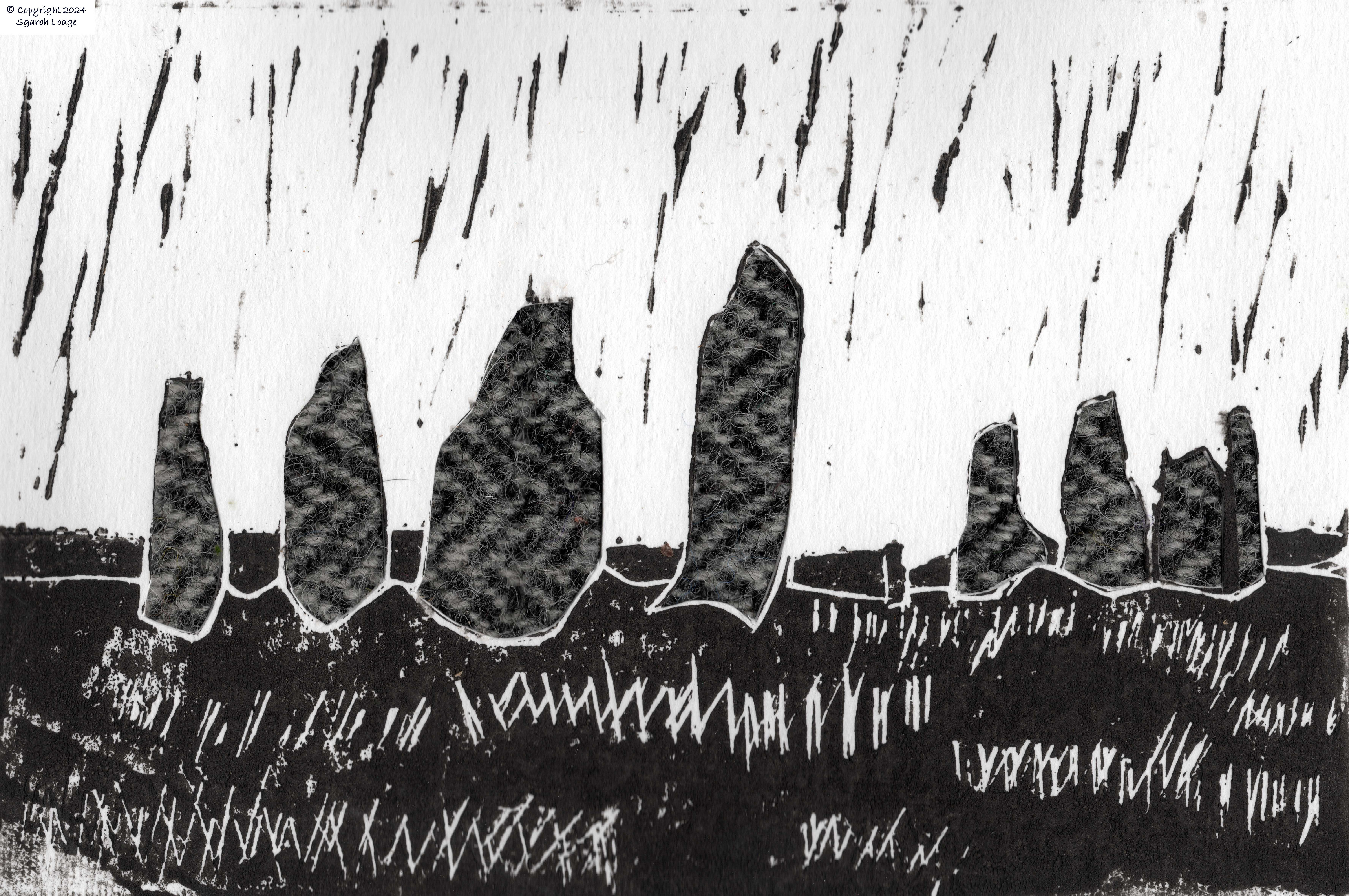 Callanish Stone Circle Harris Tweed Collage