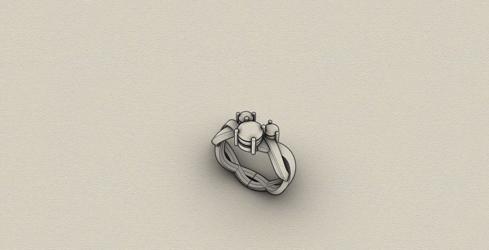 Miniatura: Anillo de Oro 18k con Piedras. Diseño Versalles