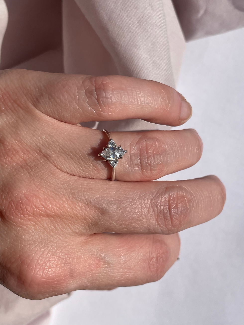 Miniatura: Anillo de Plata 925 con Piedra Navette. Modelo Roma