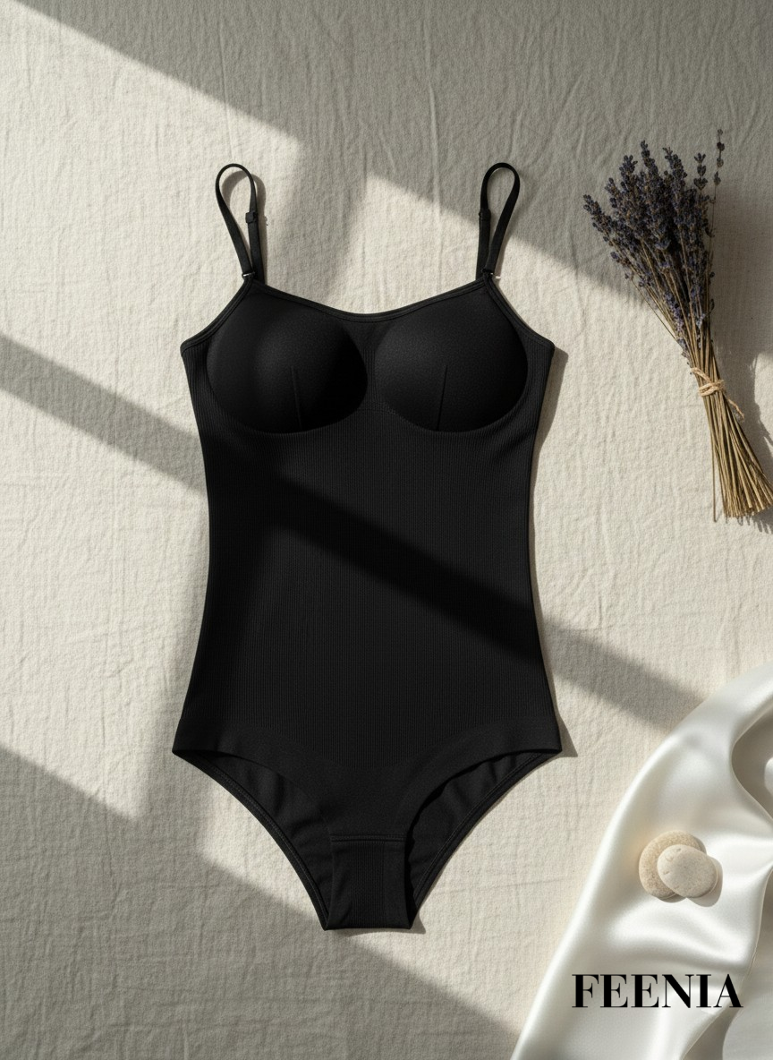 Siyah İnce Askılı Body Korse