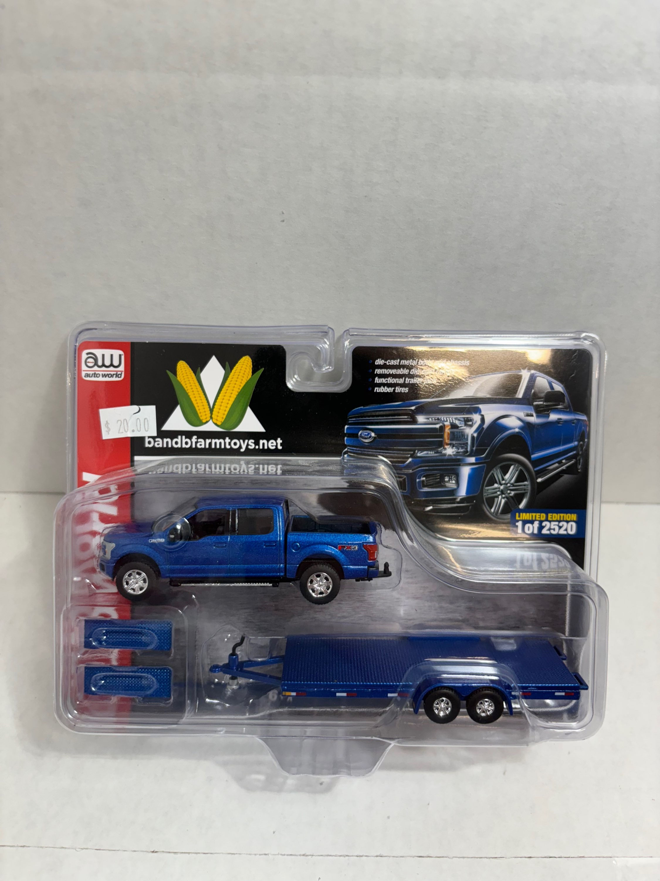 1/64 Ford F-150 Blue w/ Trailer