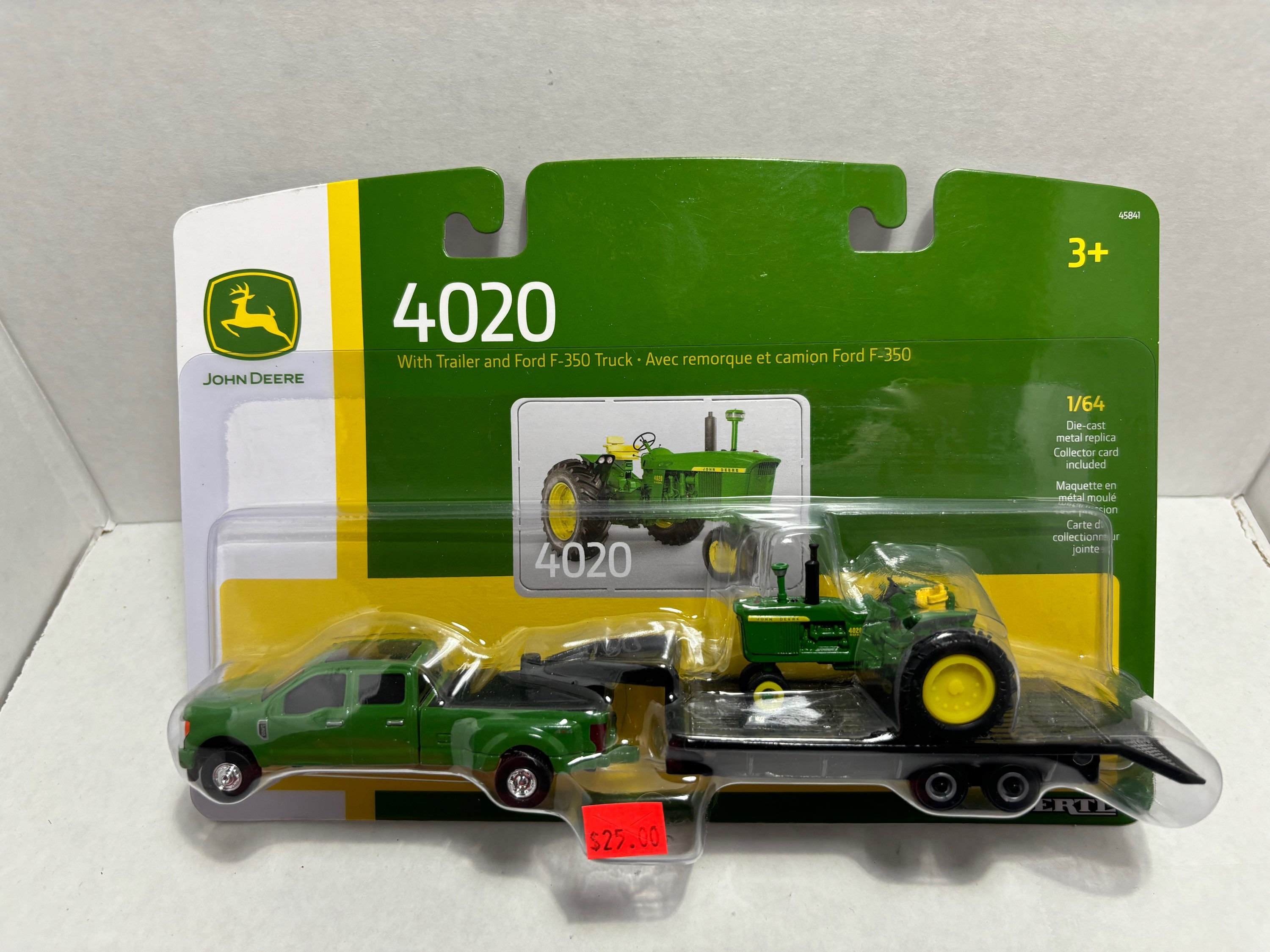 1/64 John Deere 4020 NF w/ Ford F-350 & Trailer