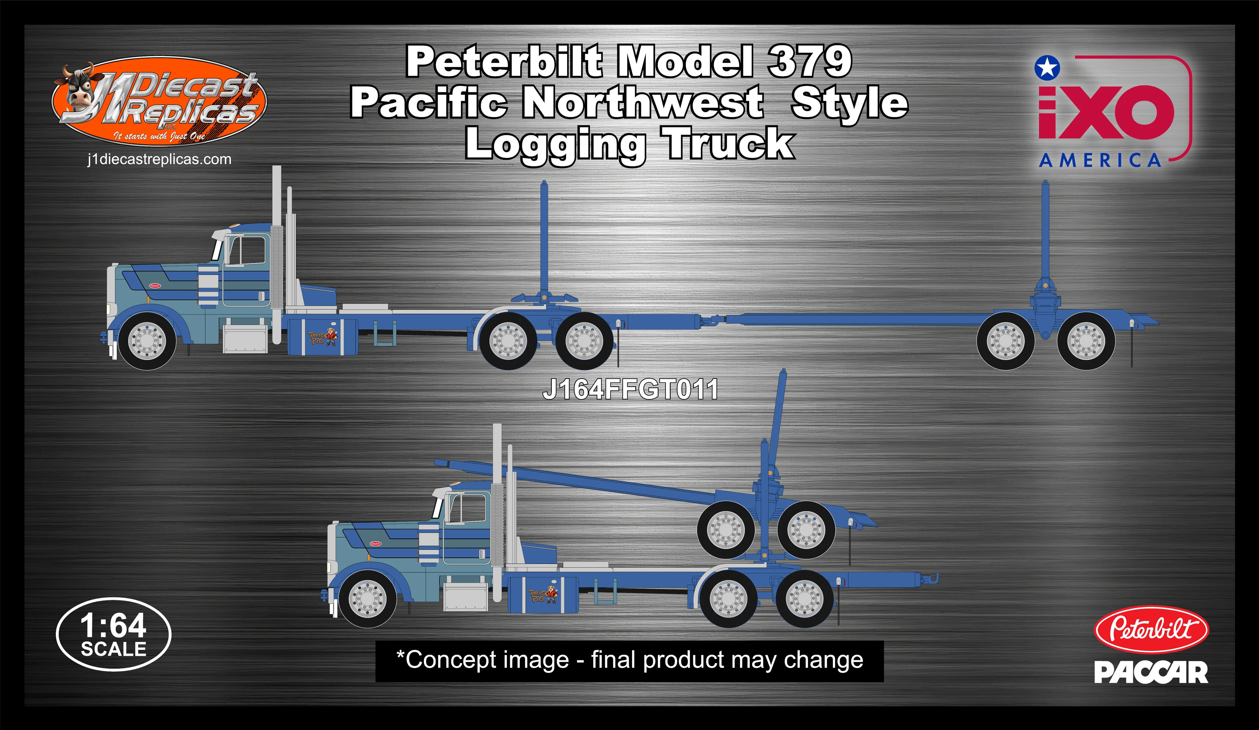 PRE ORDER - 1/64 Peterbilt Model 379 Pacific Style Logging Truck