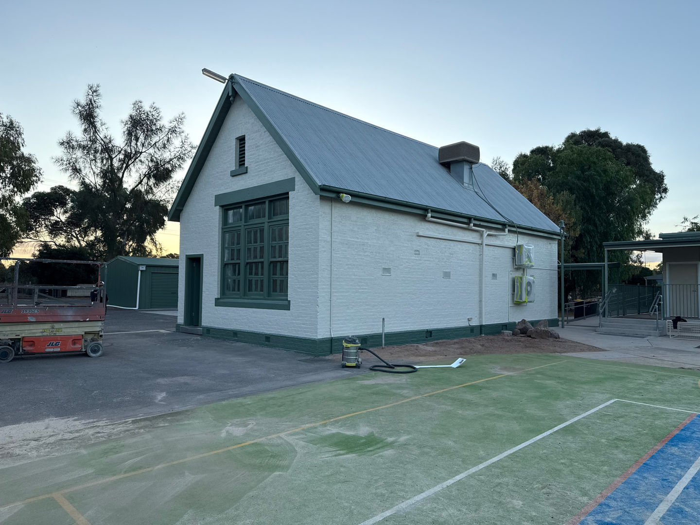 Refurbished school building exterior