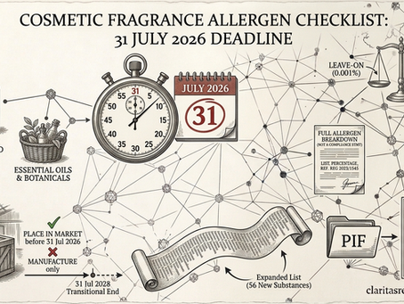 Fragrance Allergens in Your Cosmetics: The Checklist to Run Before the 31 July 2026 Deadline