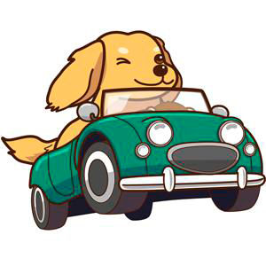ダックスフンドと車描かせて頂きました