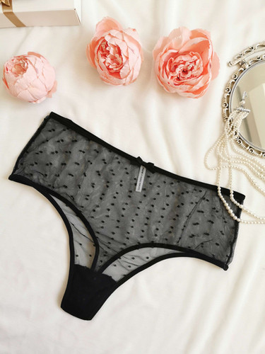 Perizoma Esclusivo Con Due File Di Perle - Intimo Sensuale In Poliammide Ed Elastan - Colori Nero E Corallo