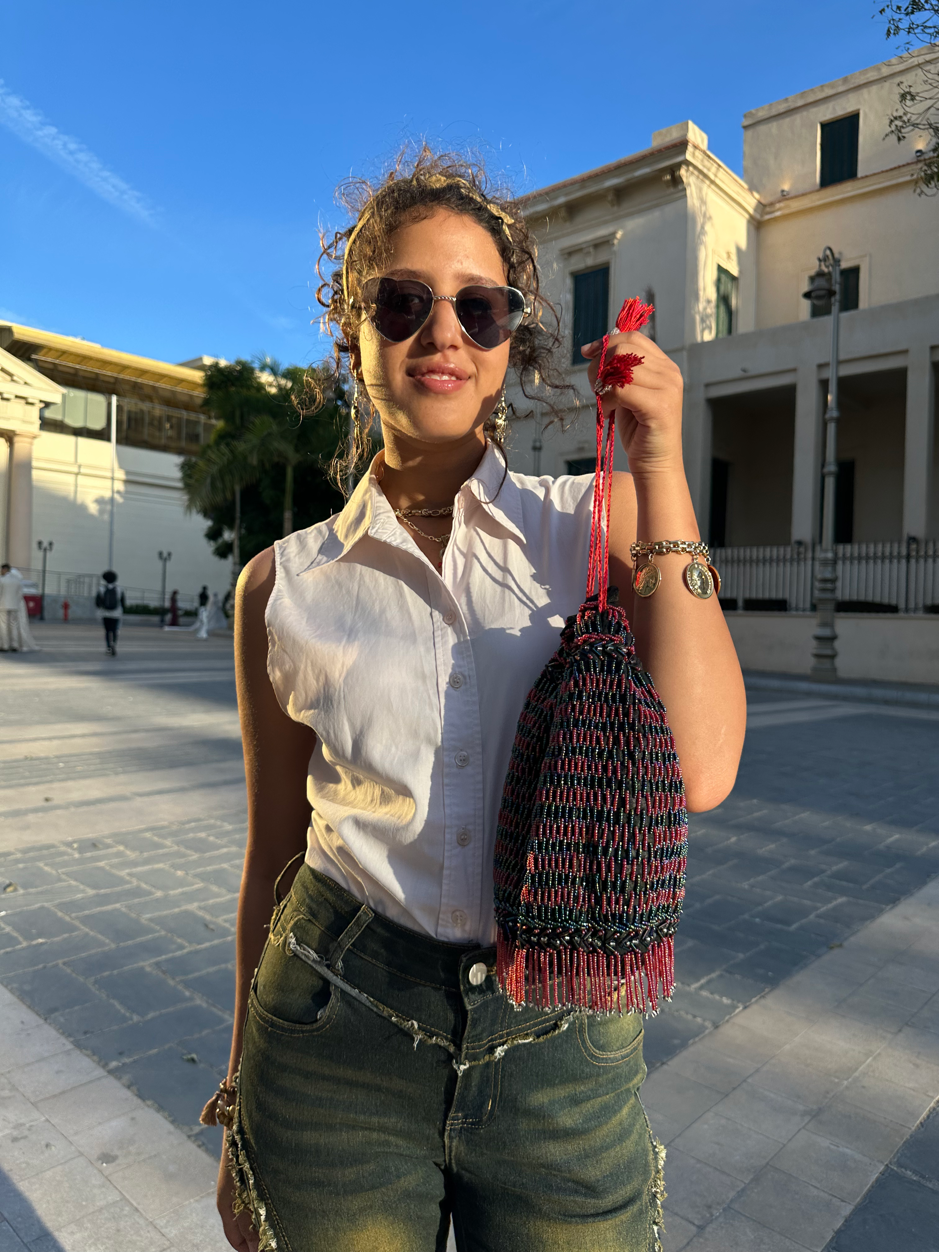 Berry & Noir Beaded Bag