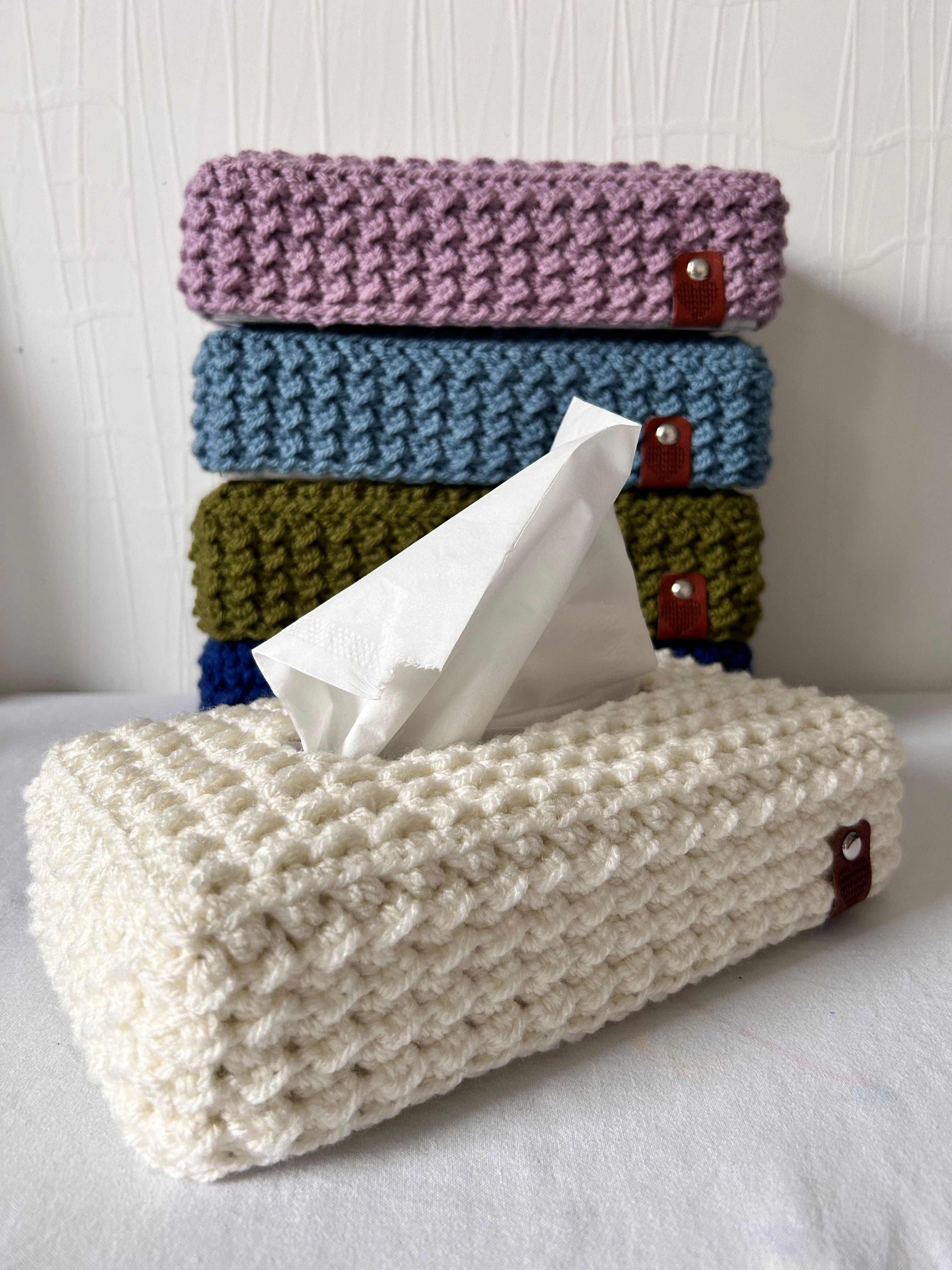 Tissue doosje + gehaakte hoes (ecru)