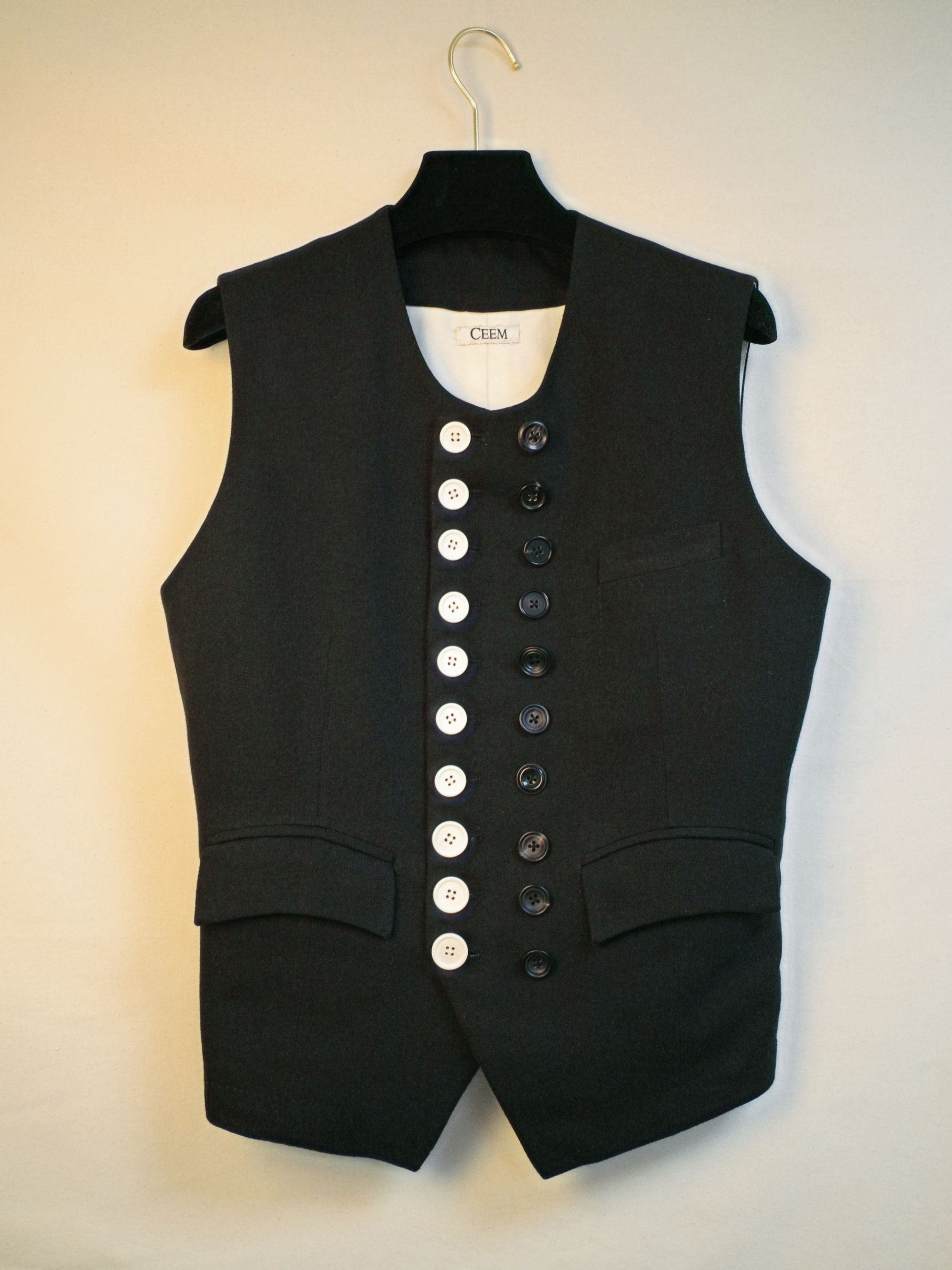 COTTON LINEN DOUBLE-BREASTED WAISTCOAT
