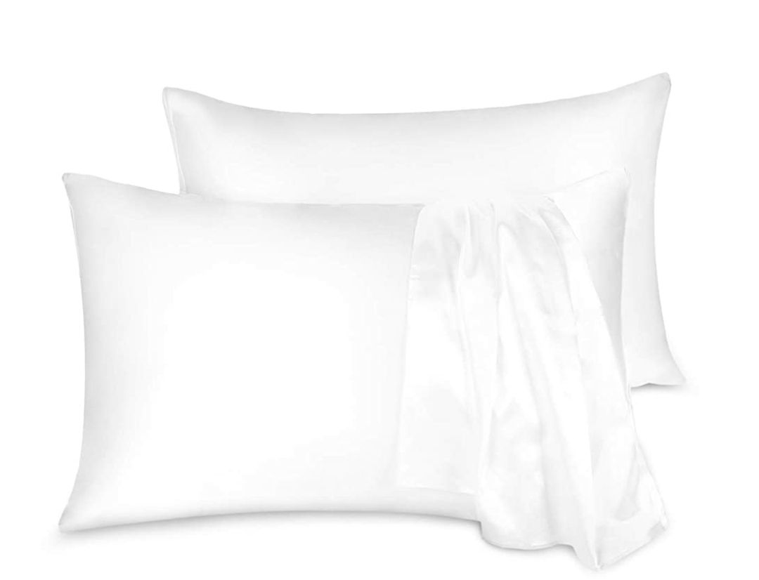 Single White Satin Pillow Case