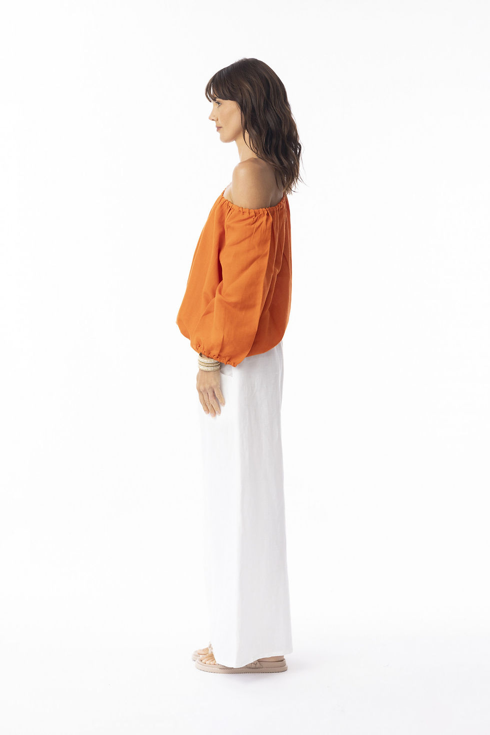 Thumbnail: Linen Blend Description Let wanderlust bloom in the celestial Linen Solid Boxy T