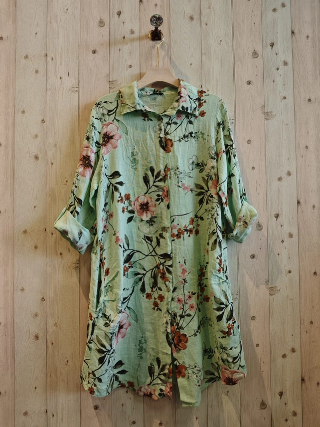 Ref 20272 Short Dress with 100% Linen