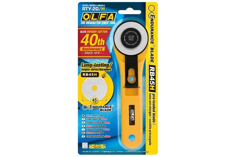 Olfa 45mm Rotary Cutter, 40th Anniversary With Endurance Blade, Model RTY-2G/H