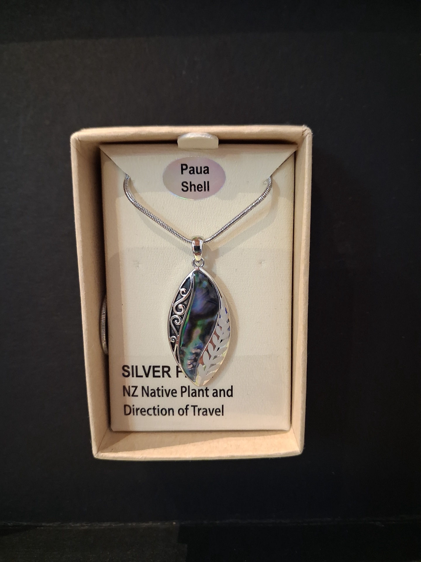 Kiwicraft Pendant Paua Laser marquise