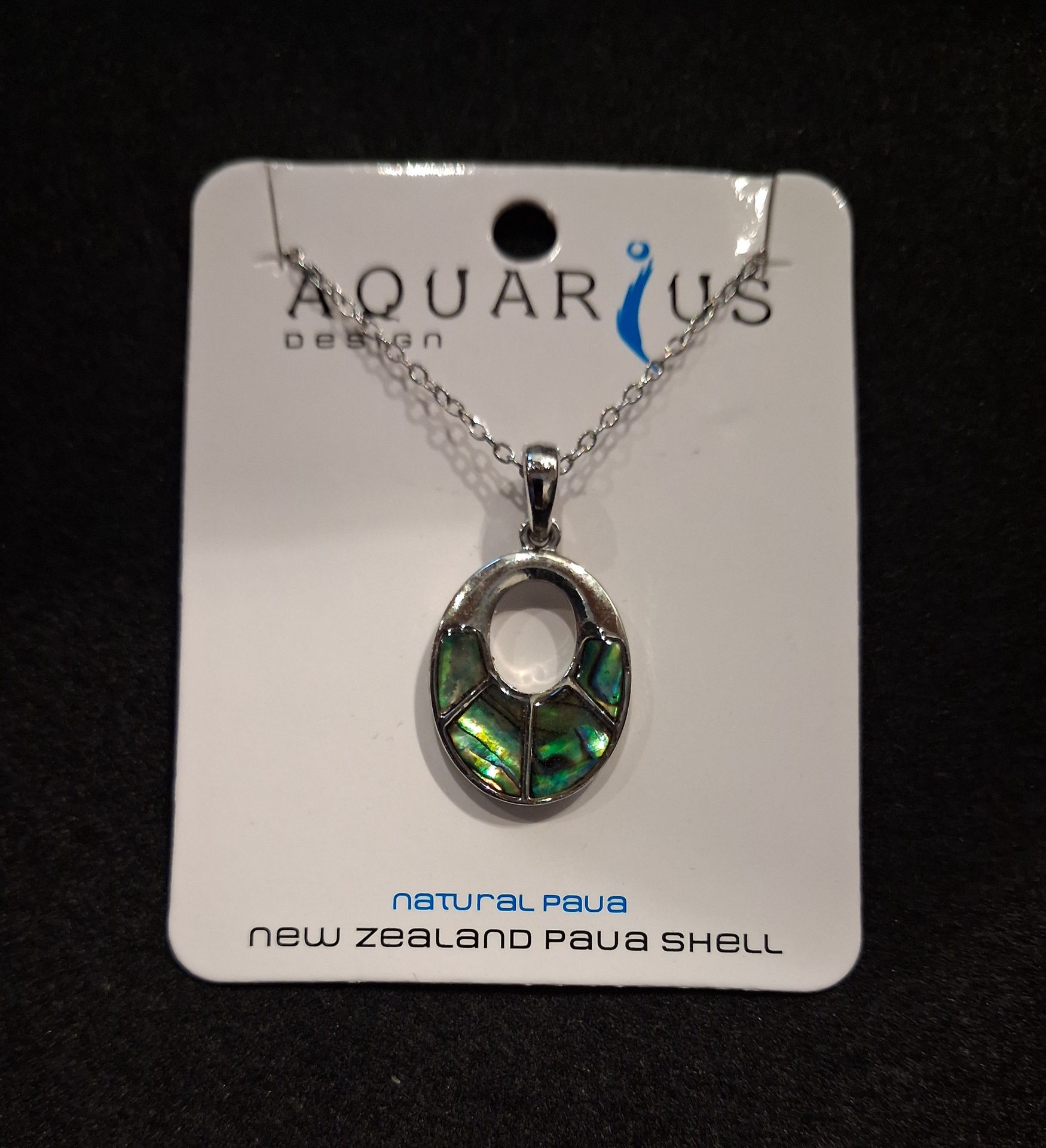 Aquarius Pendant Paua Sectional Oval Small