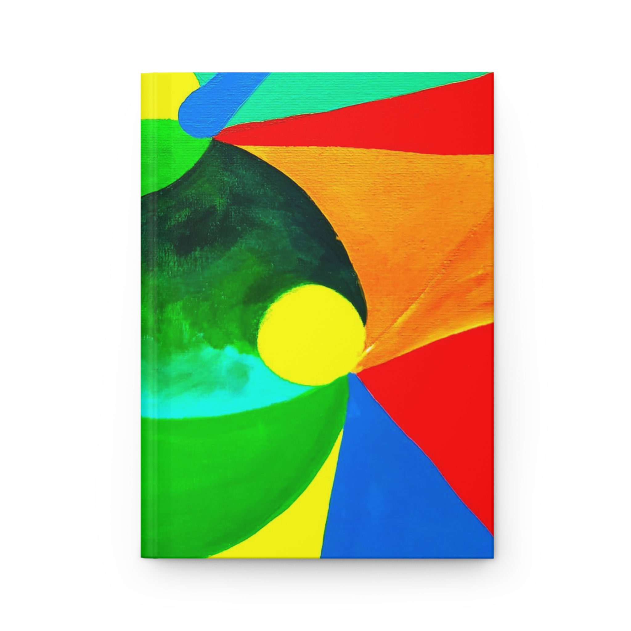 Colorburst Hardcover Journal — Bright Geometric Spiral Notebook
