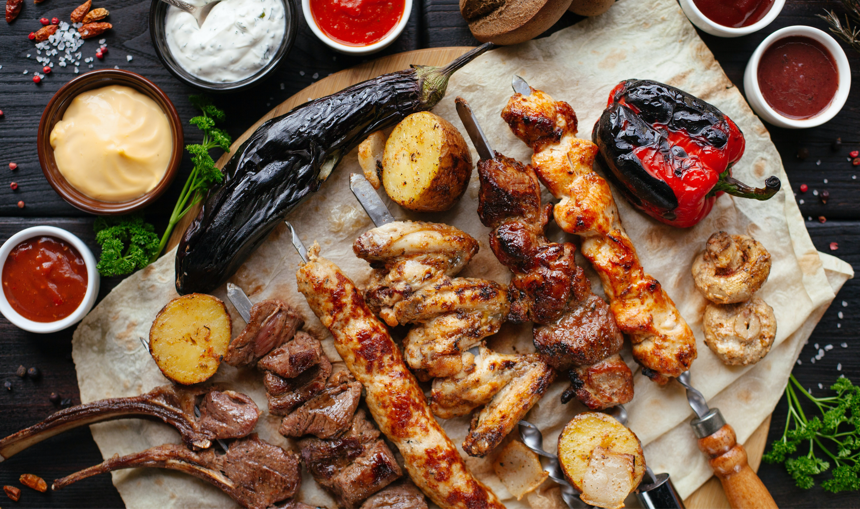 Arranged Food and Objects