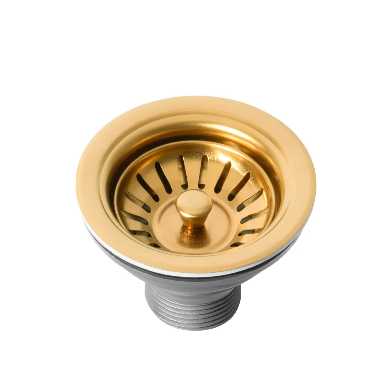 Válvula de acero inoxidable de cocina de 4 1/2" con tapa (Oro mate)