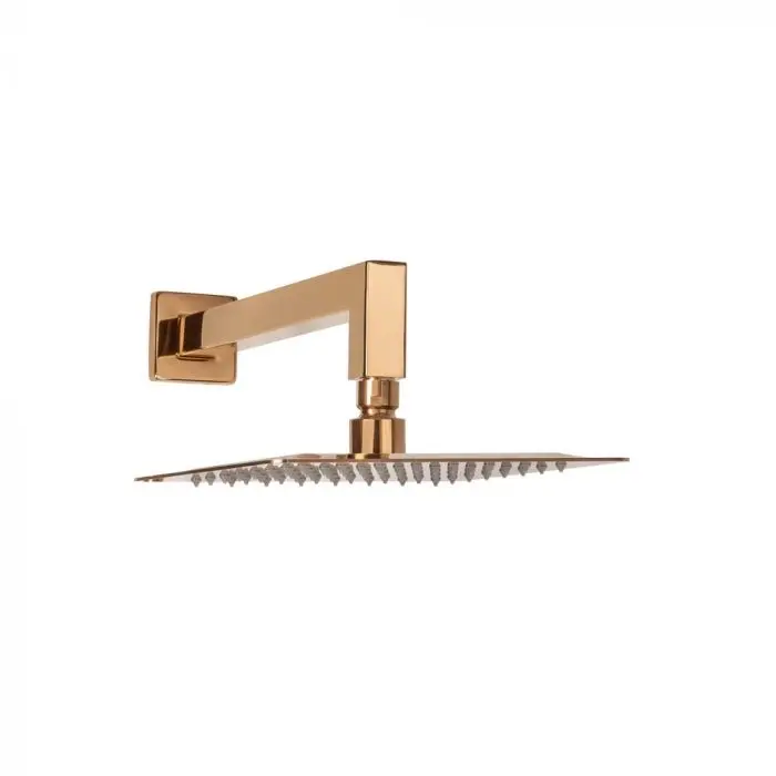 Ducha Cuadrada de Acero Inoxidable 20x20 cm Pared (Rose Gold)